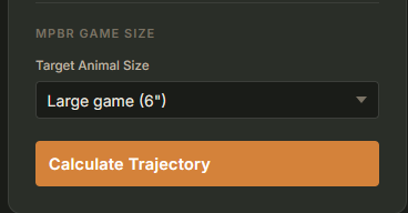 Set your target animal size before running the MPBR calculation